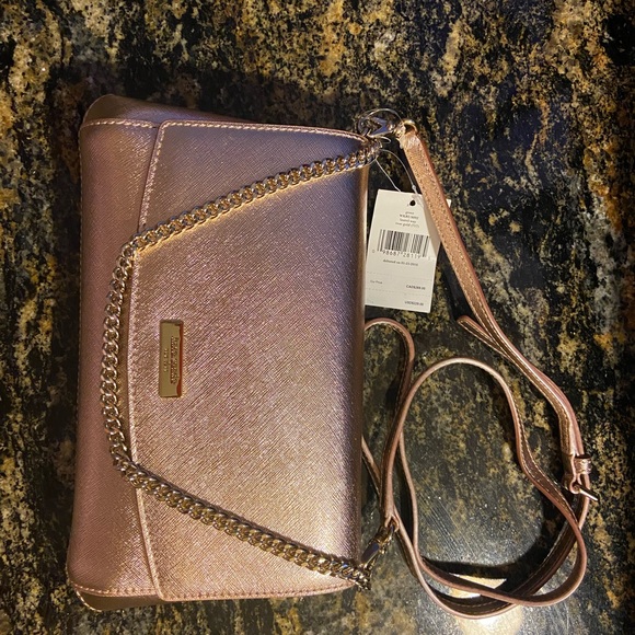NWT Kate Spade ♠️ Greer Crossbody Rose Gold Saffiano Leather - Picture 9 of 13